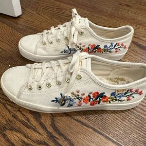 Keds with Rifle Paper Co. Women's Embroidered Canvas Sneakers - Cream